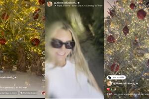 Elizabeth Gutiérrez hizo otra publicación en donde se le ve colocando un pino navideño y un nacimiento. 