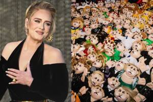Adele presume en redes su increíble colección de peluches del Dr. Simi.