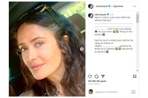 Salma Hayek da consejo para ocultar las canas.