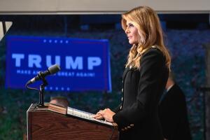 Melania Trump en un evento de campaña en Pennsylvania, el 31 de octubre de 2020.