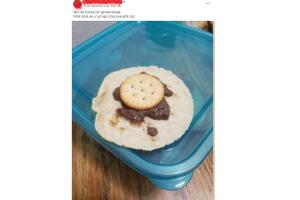 Taco de frijol con galleta salada