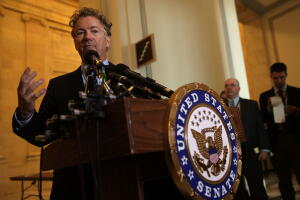 El senador republicano Rand Paul en el Senado
