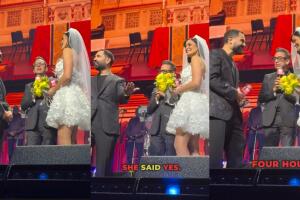 Así fue el 'casamiento' entre Dayanara Torres y Enrique Santos para anunciar oficialmente que tendrán un show de radio matutino juntos.