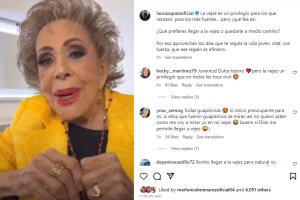 Laura Zapata dice que la vejez es "fea"