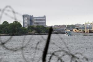 A view of buildings at the Rikers Island