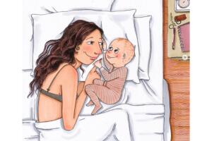 Ilustración de Amanda Oleander sobre la maternidad y la llegada de un nuevo bebé