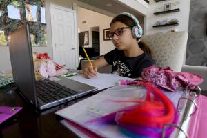 Las Vegas Students And Teachers Conduct Distance Learning As School Year Begins