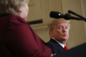 Trump dijo ocho veces en la rueda de prensa que "no hubo colusión" entre su campaña y Rusia.