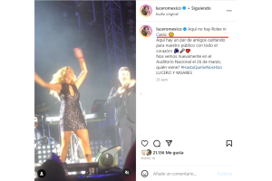 Lucero bromea con Mijares