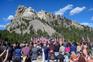 APTOPIX Immigration Noem Rushmore