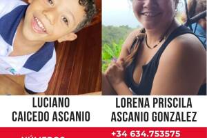 Lorena Priscila Ascanio González y su hijo Luciano