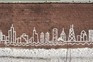 Murales nieve Chicago.