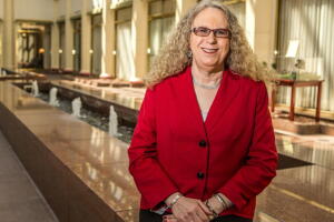 Dr. Rachel Levine, physician general nominee, at the State Capitol in Harrisburg, Pennsylvania