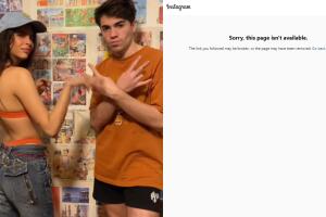 A la izquierda aparece la pareja en el estudio de tatuajes InkInc de la Ciudad de México. A la derecha, el mensaje que aparece en la cuenta de Mauricio Moctezuma.