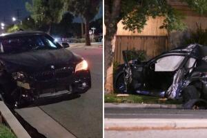 La noche del martes un BMW fue impactado contra otro vehículo provocando que una mujer quedara prensada.