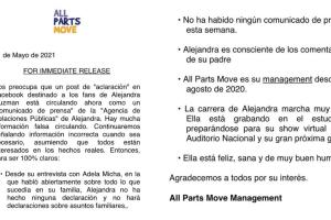 Comunicado All Parts Move Alejandra Guzmán