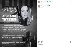 Muere la influencer brasileña Adriana Thyssen