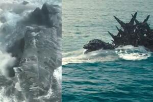 ¿Godzilla captado emergiendo del mar?