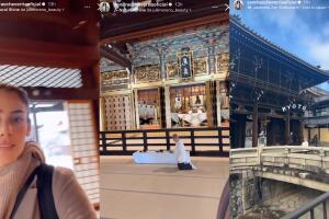 Sandra Echeverría y su hijo al parecer estaban en Kioto horas antes del sismo en Japón.