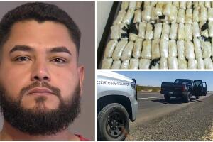 Arrestan a Jesús Alvarado luego de encontrar casi 100 libras de metanfetamina en su camioneta. 