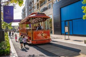 Trolley car at the Americana at Brand