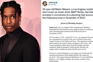 Rakim Mayers rapero ASAP Rocky cargos tiroteo Los Ángeles 