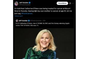 Jeff Sneider revela que Catherine O'Hara estaba bajo tratamiento contra el cáncer