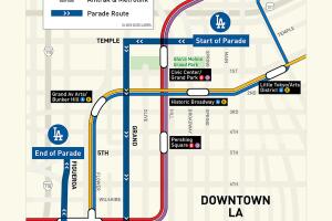 Toma el Metrolink hasta la Estación Union de Los Ángeles y estarás a sólo unos pasos del recorrido del desfile.