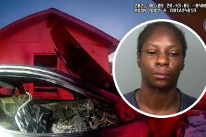 La mujer fue arrestada en el lugar y enfrenta cargos por incendio provocado y violación de libertad condicional en el condado de Manatee.