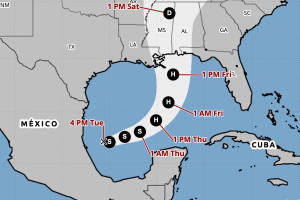 Trayectoria tormenta tropical Isaías