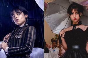 Merlina Addams: Jenna Ortega (izquierda), Valery Vela (derecha)