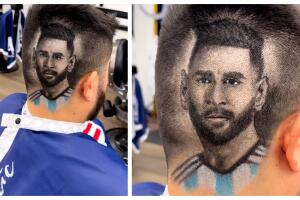 Fan de Nueva York se corta el cabello con el rostro de Leo Messi en la cabeza 