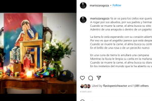 Mario Zaragoza publicó estrofas del tema 'El rin del angelito' para despedir a su hijo tras su muerte.