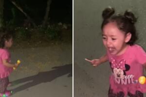 Niña descubre su sombra por primera vez y se lleva el susto de su vida: el video enamoró a TikTok