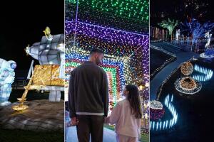 Galaxy Lights Space Center Houston luces navideñas Houston NASA Wellby Financial