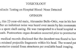 informe de toxicologia de Alex Bello-Ortiz 