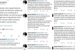 Este es parte del comunicado que emitió Sasha Sökol respecto a la denuncia que interpuso contra Luis de Llano en México. 
