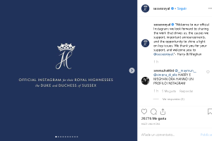Harry y Meghan ya tienen su propia cuenta de Intagram
