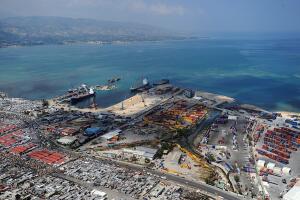 HAITI-ECONOMY-AERIAL VIEW of port