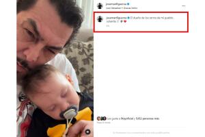 Así presentó José Manuel Figueroa a Bash, su primer nieto.