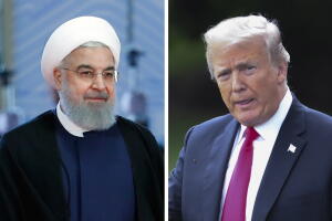 Los presidentes Hasán Rohani (Irán) y Donald Trump (EEUU).