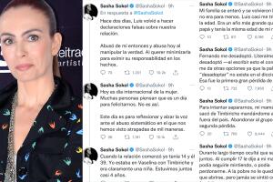 Estos son parte de la serie de tuits en los que Sasha Sökol acusó a Luis de Llano.