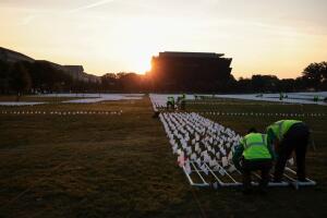 Over 650,000 White Flags Planted On National Mall To Honor American Covid Deaths