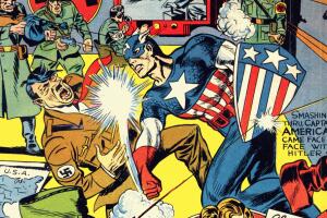 Captain America golpea a Hitler