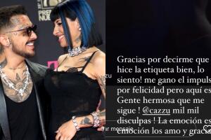 Después, la mamá de Nodal le pidió disculpas a Cazzu por etiquetarla mal en Instagram.   