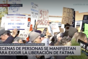 Manifestación por la liberación de Fátima Issela Velázquez Antonio en Wendell, Carolina del Norte.