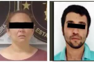 Aída Gisela “N.”, de 32 años, originaria de Nayarit y Jorge Luis “N.”, de 28 años de edad, presunto autor material del crimen. 