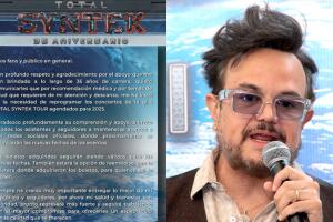 Con este comunicado, Aleks Syntek dio a conocer que pospuso su gira de conciertos debido a "temas de salud".
