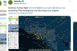 vuelo 1632 de American Airlines Los Ángeles a Boston asunto mecánico
