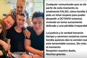 Comunicado emitido a nombre de la familia Ocaña, publicado por la hermana del actor.